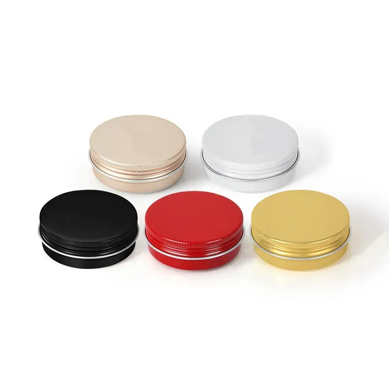wholesale 30ml/60ml Aluminum Round Lip Balm Tin Storage Jar Containers with Screw Cap for Lip Balm, Cosmetic, Candles or Tea