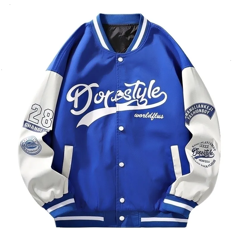 Erkek Ceketler İlkbahar ve Sonbahar Beyzbol Takım Ceket Ceket Modeli Gevşek Sıradan 230803