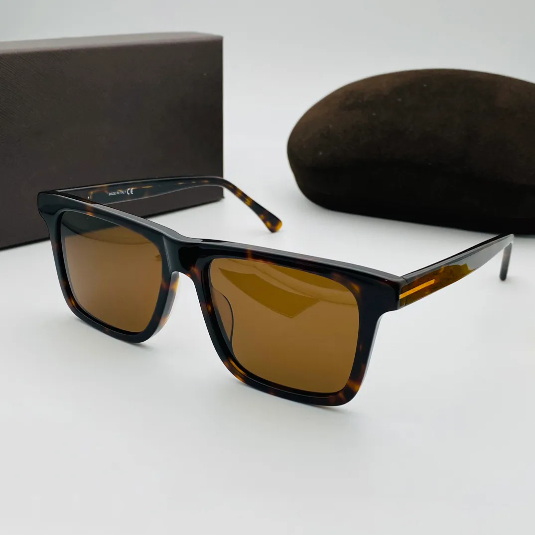 Rectangular Sunglasses 906 Tortoise Frame Brown Gradient  display picture 2