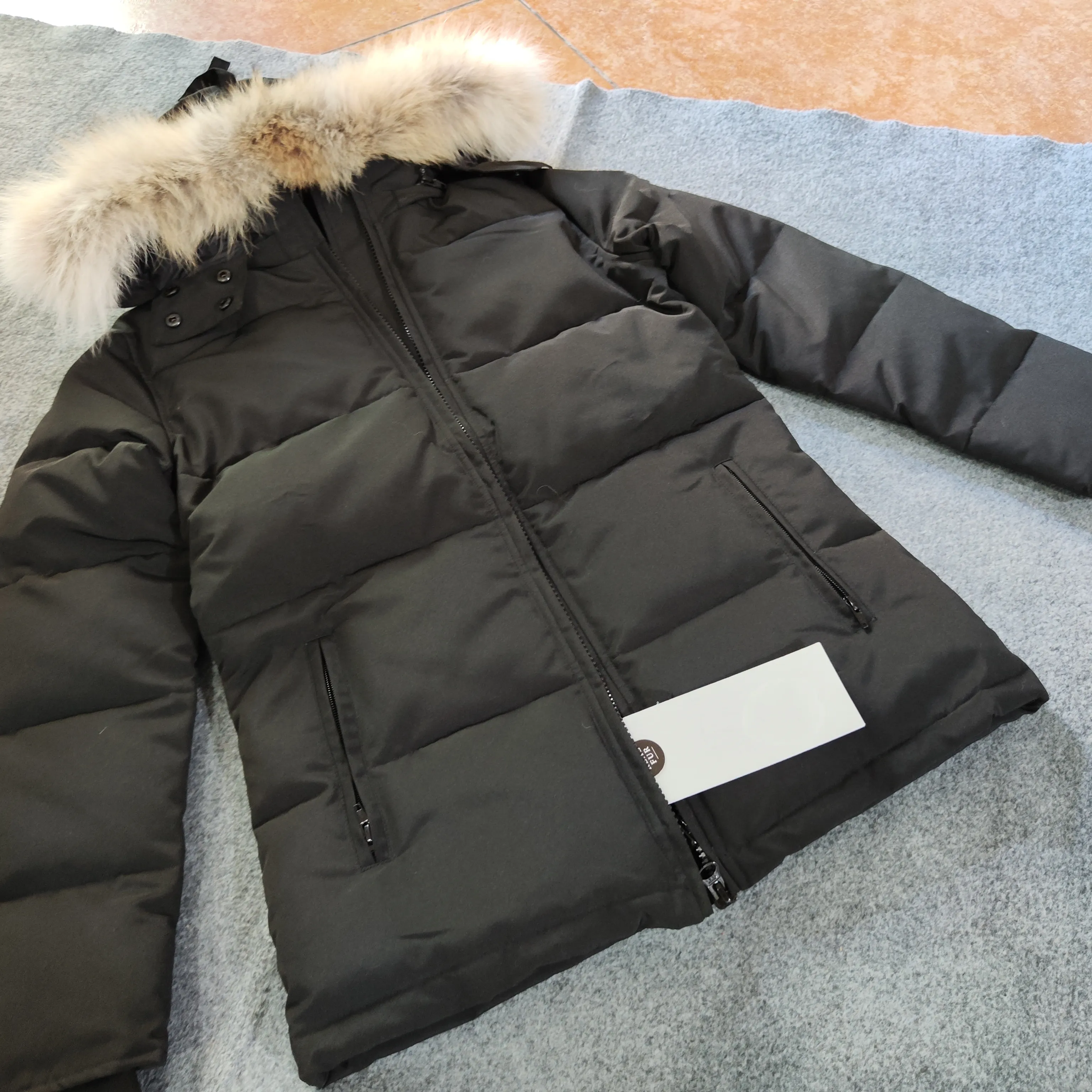 Ms.style Canada Hiver Doudoune TOP Femmes Homme Jassen Chaquetas Parka Survêtement Grand Vrai Fourrure De Loup À Capuche Fourrure Manteau Manteau doudoune jacktes