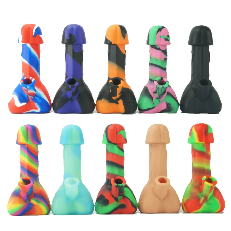 7.2 'Silicone Hookah Bong Fumer Des Conduites D'eau De Silicone Coloré Dab Rigs Brûleur À Huile Bubbler Filtre Fumer Dispositif