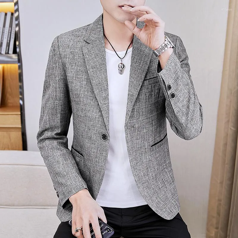 Men's Suits 2023 Fashion Business Cultivate One's Morality Leisure Pure Color Gentleman's Wedding Presided Over Work Blazer 4XL