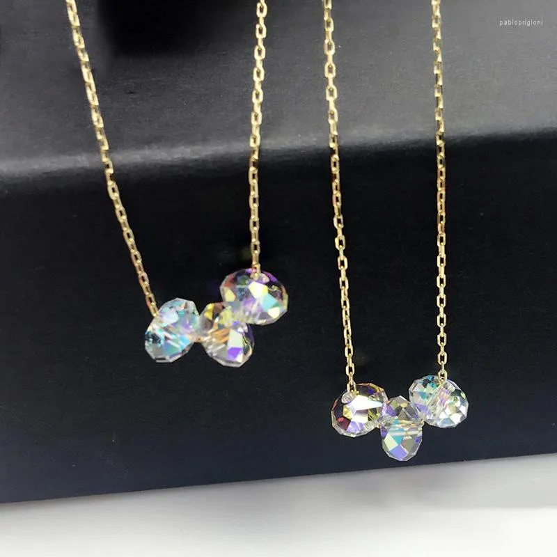 Chains Gold Color Colorful Oval Beads Fancy Stone Pendant Necklace Crystals From Austria For Women Trendy Chain Choker_voghion.com