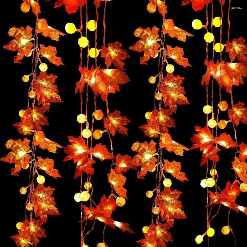 Strings Thanksgiving Decoration 10/20/30/40LED Pumpkin Garland String Lights For Halloween Fall