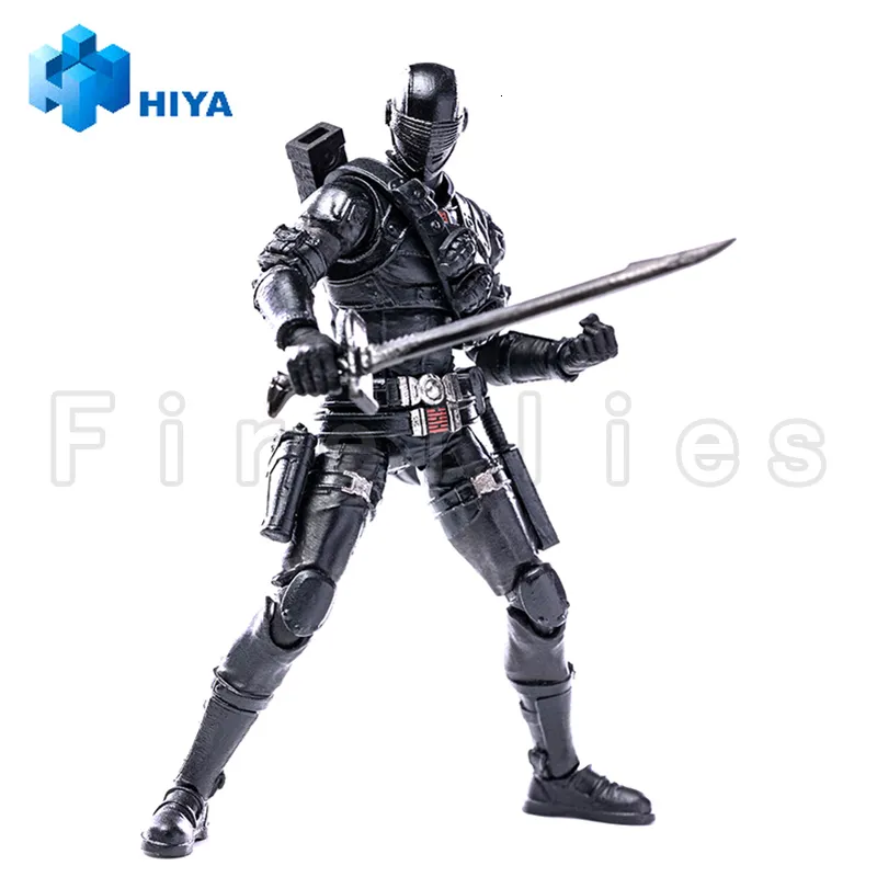 Militärfiguren 1/18 HIYA 3,75 Zoll Actionfigur Exquisite Mini-Serie G.I.JOE Snake Eyes Anime Modell Spielzeug 230803