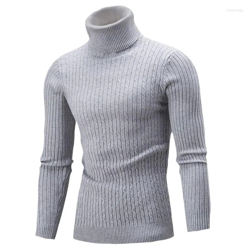 Męskie swetry Turtleeck Sweater Autumn Winter Knit Pullover Roll Szyja ciepła Slim Fit Casual Men Cloth