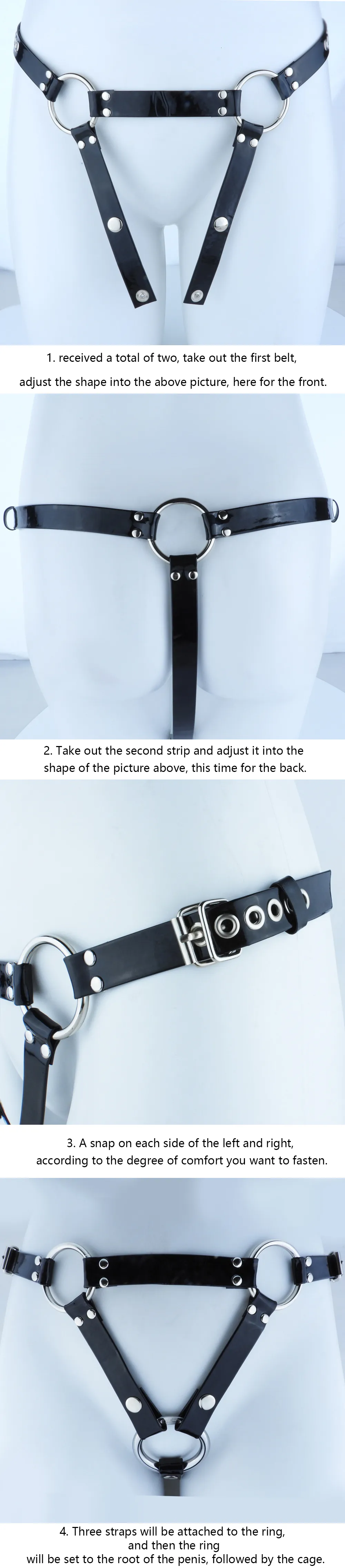 Adjustable Chastity Device With Pu Leather Belt For Comfort_voghion.com