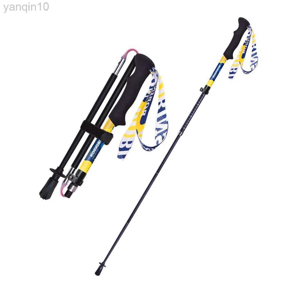 Trekking Poles Multifunktionella utomhusfällbara ultralätt kolfiber vandringsstänger Travel äventyr Sport Walking Handing Poles HKD230804