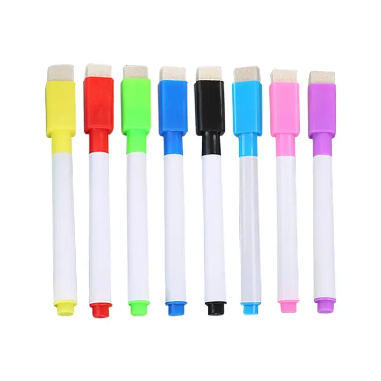 Partihandel whiteboard markör magnetisk whiteboard penna torr radera vita kort markörer magnet pennor inbyggda rader kontorsskolan leveranser