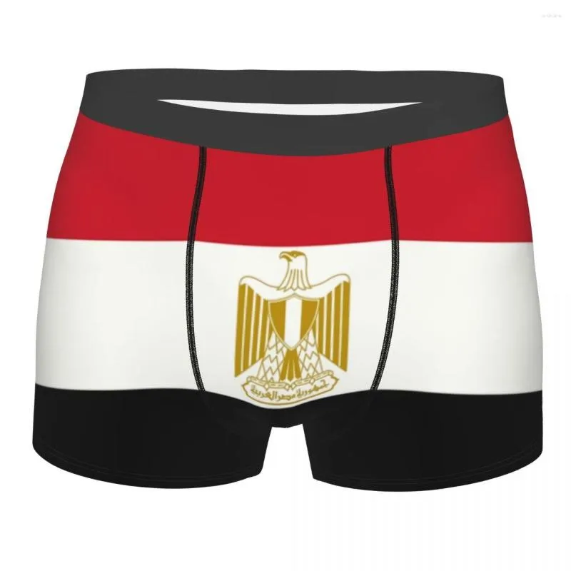 Caleçon personnalisé egypte drapeau sous-vêtements hommes Stretch patriotisme Boxer slips Shorts culotte douce pour Homme