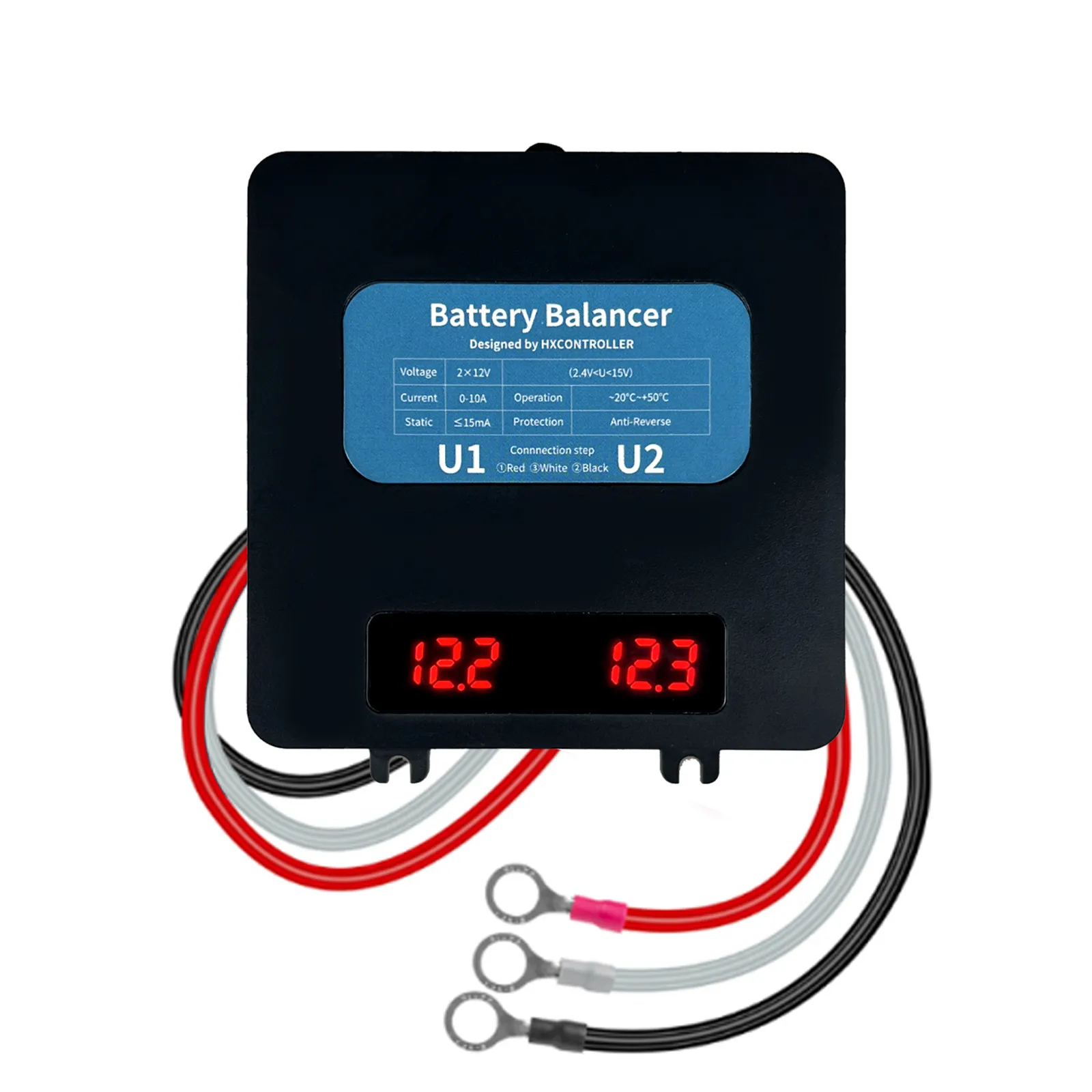 24V LED Display Battery Equalizer For 2x12V Lead Acid Gel/Flood/AGM