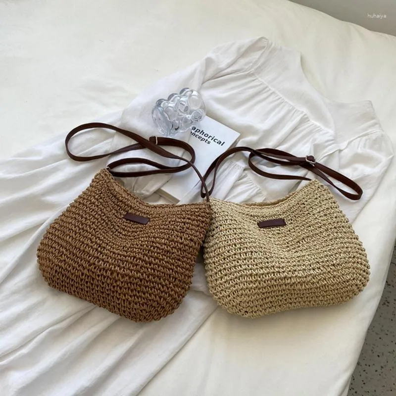 Borsoni Borsa di paglia per donna Borse naturali Borse a tracolla Tote Summer Lardies Beach Work Shopping Outgoing