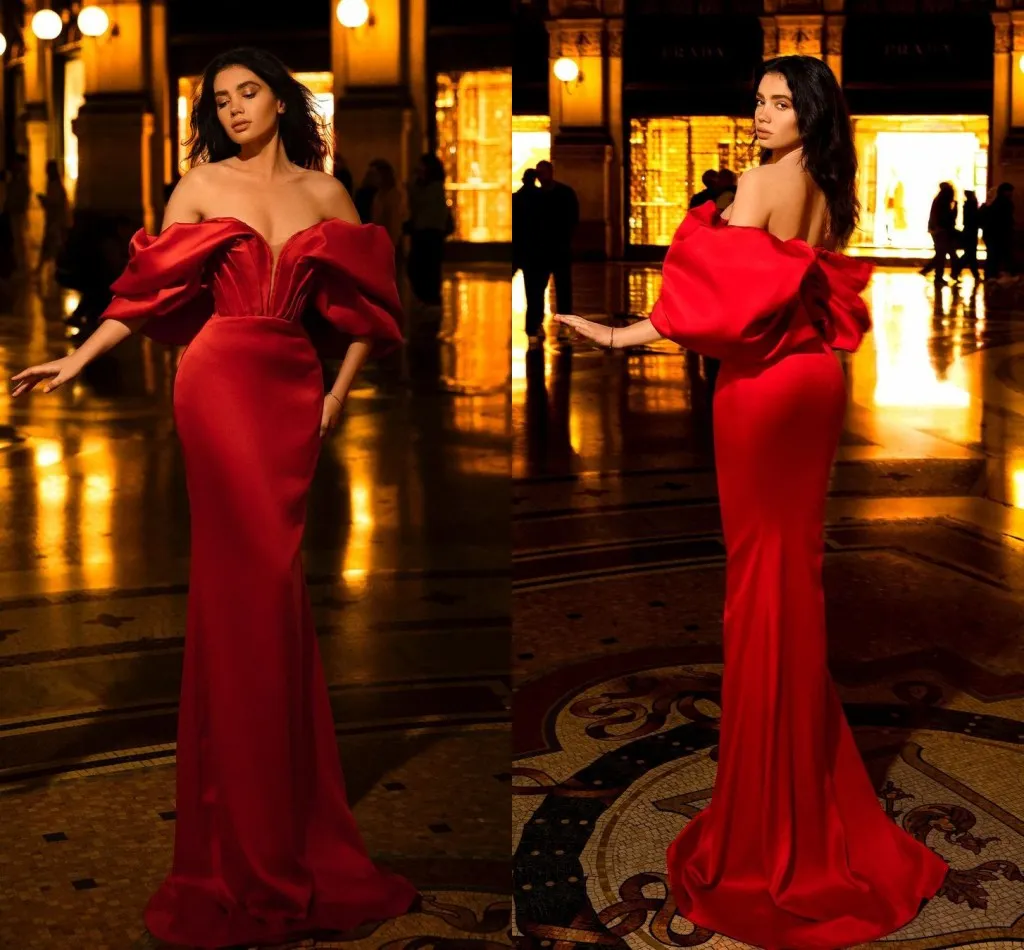 Suit Smart Trendy Formal Gowns Elegant Red Mermaid Evening Dress