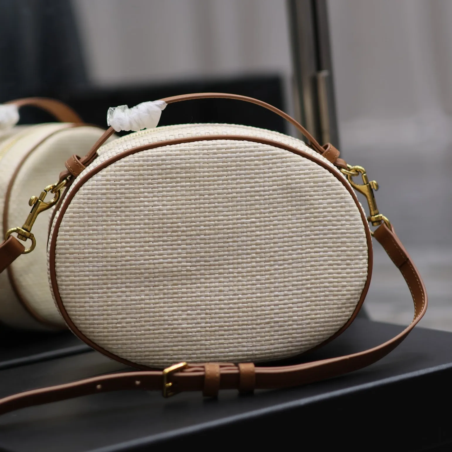 Jute round sling bag sale
