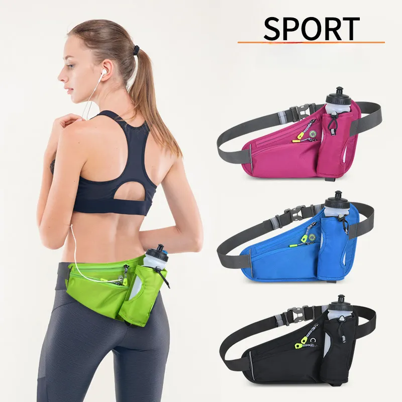 Pochete de cinto para corrida esportiva com suporte para garrafa de água para homens e mulheres Treino ao ar livre Escalada Ciclismo