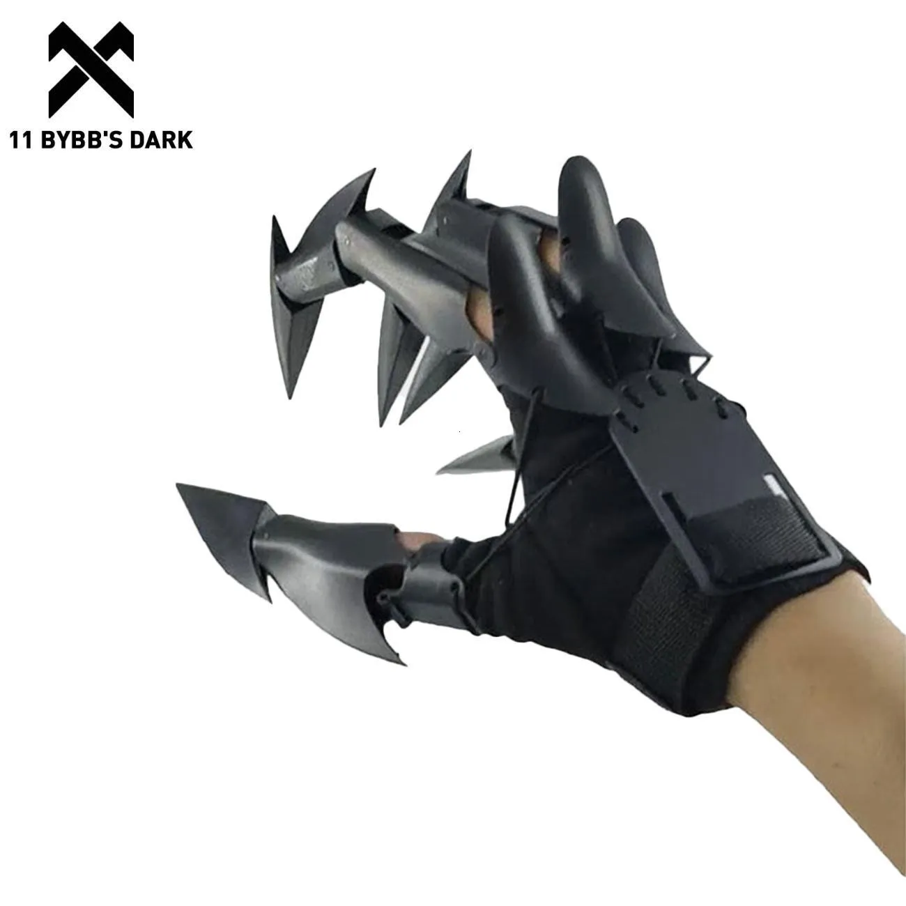 Guanti senza dita 11 BYBB S DARK Accessori per Halloween ABS Artigli staccabili a mano Knuckle Cosplay Horror Ghost Puntelli 230804