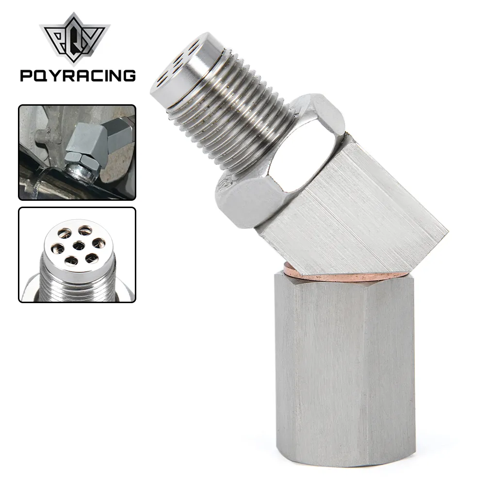 PQY - Universal Oxygen Sensor Extender 45 Degree 02 Bung Extension Catalytic Converter O2 Oxygen Sensor Spacer PQY-OSE08