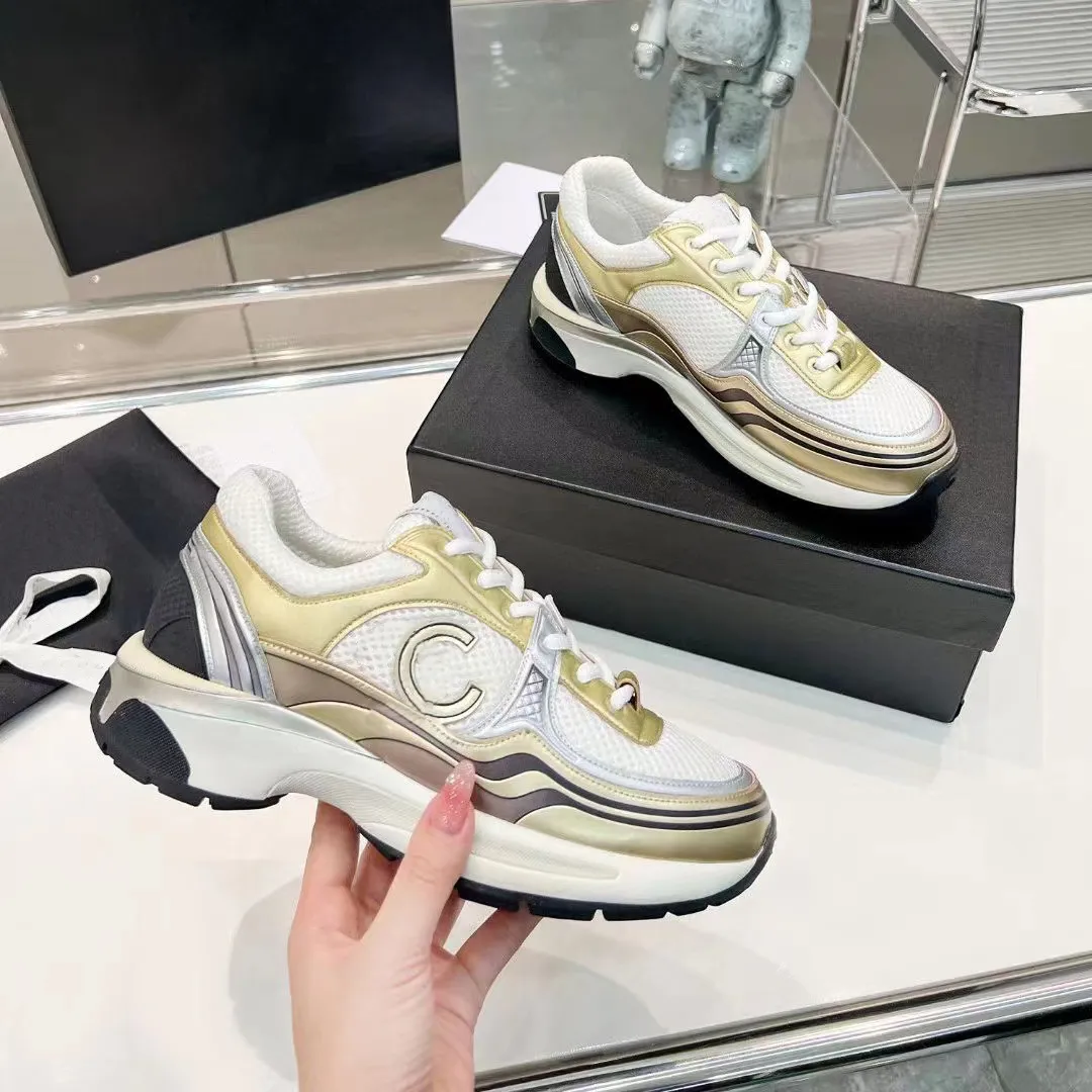 new designer shoes gold silver sneakers white black mens womens luxury velvet suede whiteshoes leather letter overlays fashion platform womens 4136