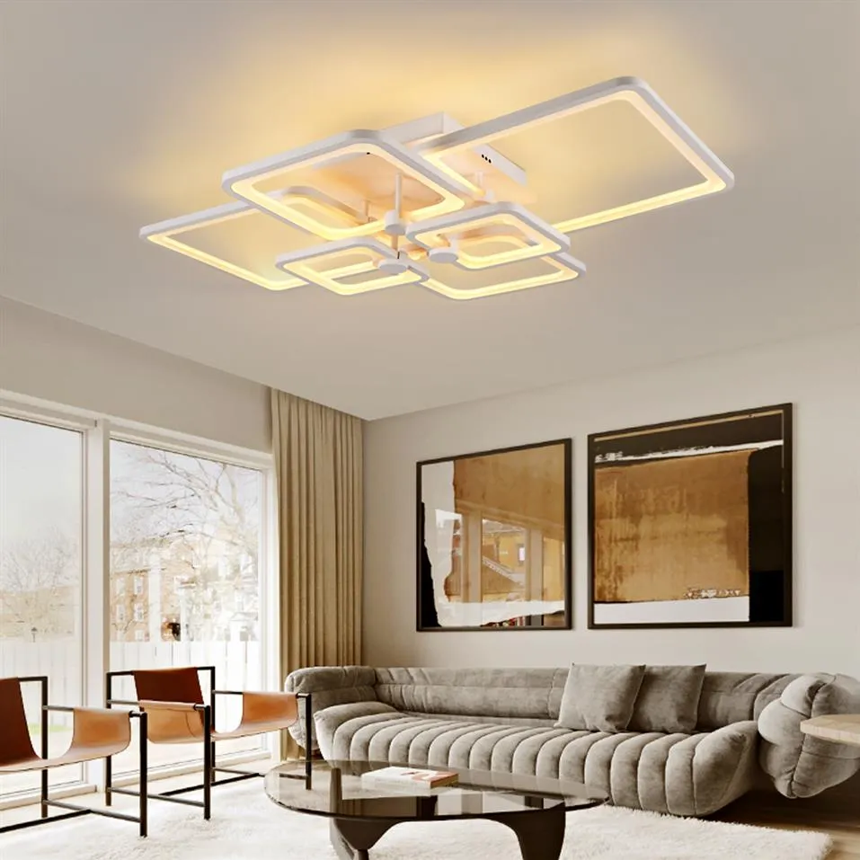 Personlig kreativ fyrkantig LED -taklampa enkel modern atmosfärisk hembelysning lämplig för vardagsrum sovrum studie tak2630