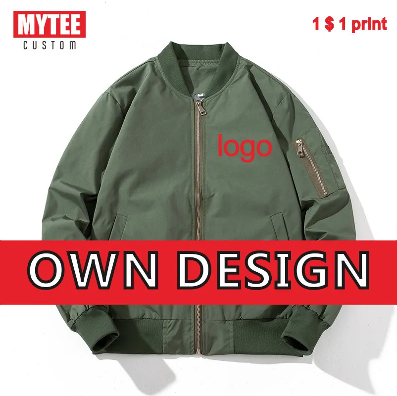 Mens Jackets Mytee 파일럿 폭격기 거리 재킷 팀 개인 커스텀 자수 힙합 스타일 군용 트렌치 코트 도매 230804