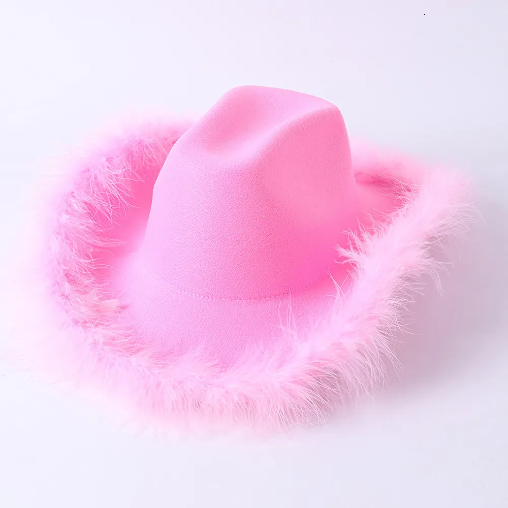 Großhandel Western Cowboy Kappe Rosa Cowgirl-Hut Für Frauen