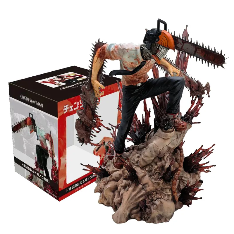 Askeri Figürler 18cm Chainsaw Man Denji Anime Figür Makima Güç Aksiyon Figürü Şerefiye Mon.