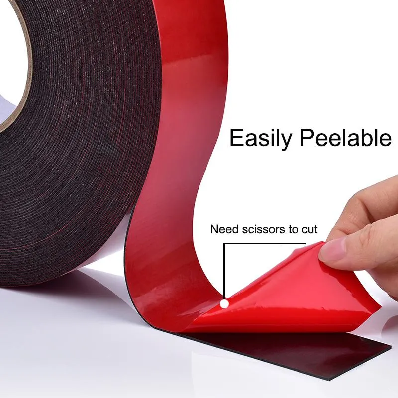 10M Double Sided Tape Mounting Tape Heavy Duty Adhesive Foam Tapes for Car, Home Decor, Office Decor Rubber Seal Weather Strip DIY Foam Sticky Tape Door Window Draught