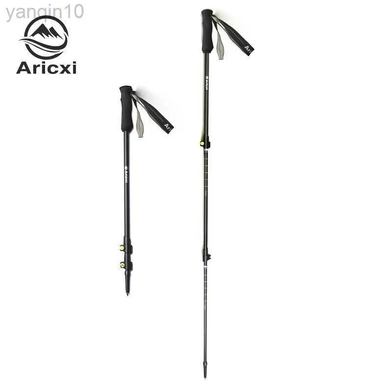 Trekking direkleri aricxi flip kilitler ultralight ayarlanabilir trekking kutupu yürüyüş kutbu izi çalıştıran baston çubuk karbon fiber hkd230804