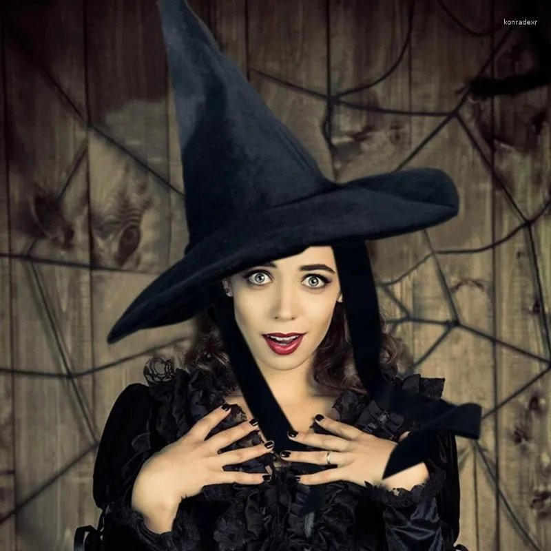 Berets Halloween Witch Wizard Hat Costume Party Hebume Diabel Cap Cosplay Props Decorations Akcesoria dla dorosłych kobiet