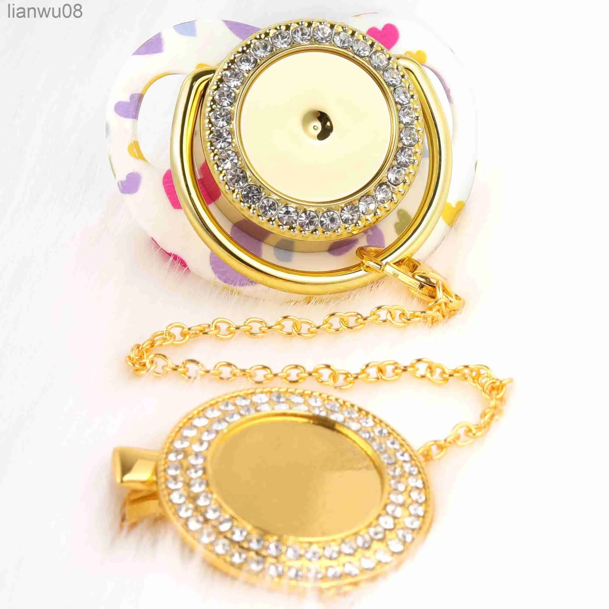 Pacifier: New Design Gold Bling Personalized Pacifier Holder, Newborn  Silicone Orthodontic Pacifier Nipple, Chupetes De Lujo