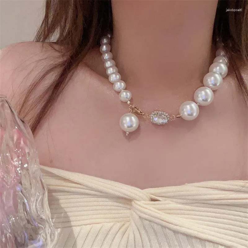 Anhänger Halsketten Korea Stil Perle Halskette Kurze Chocker Neckchain Kragen Kette Schmuck Für Frauen