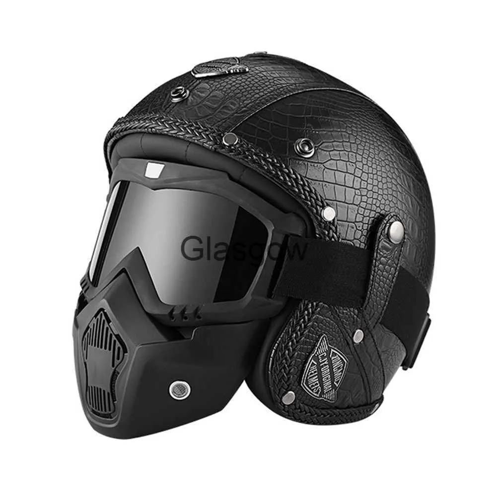 Мотоциклетные шлемы 2022 JYT Высокое качество в немецком стиле WW в винтажном стиле с открытым лицом мотоциклетный шлем в стиле ретро из искусственной кожи Электрический скутер для езды Casco DOT x0802
