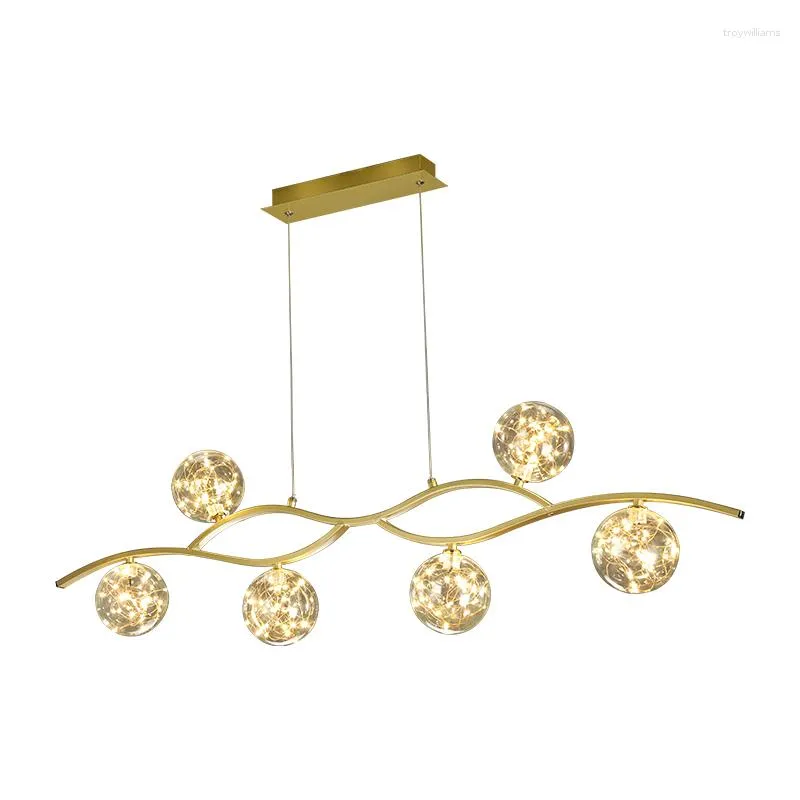 Pendant Lamps Bubble Lamp Restaurant Chandelier Modern Starry Light Luxury Long Dining Table Bar