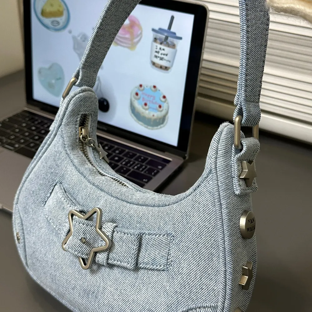 DHgate.com:Vintage Denim Shoulder Bag: Y2K Streetwear meets