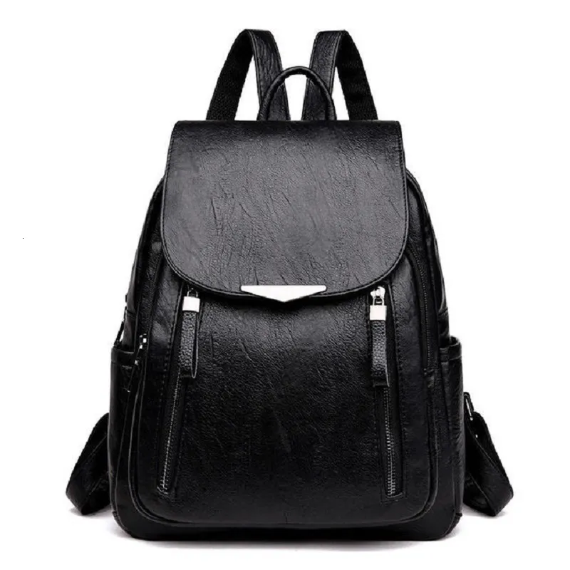 School Bags Jooyedeer Backpack Women Travel Large Messenger PU Leather Handbag For Girl's Bag Female Shoulder Black 230804
