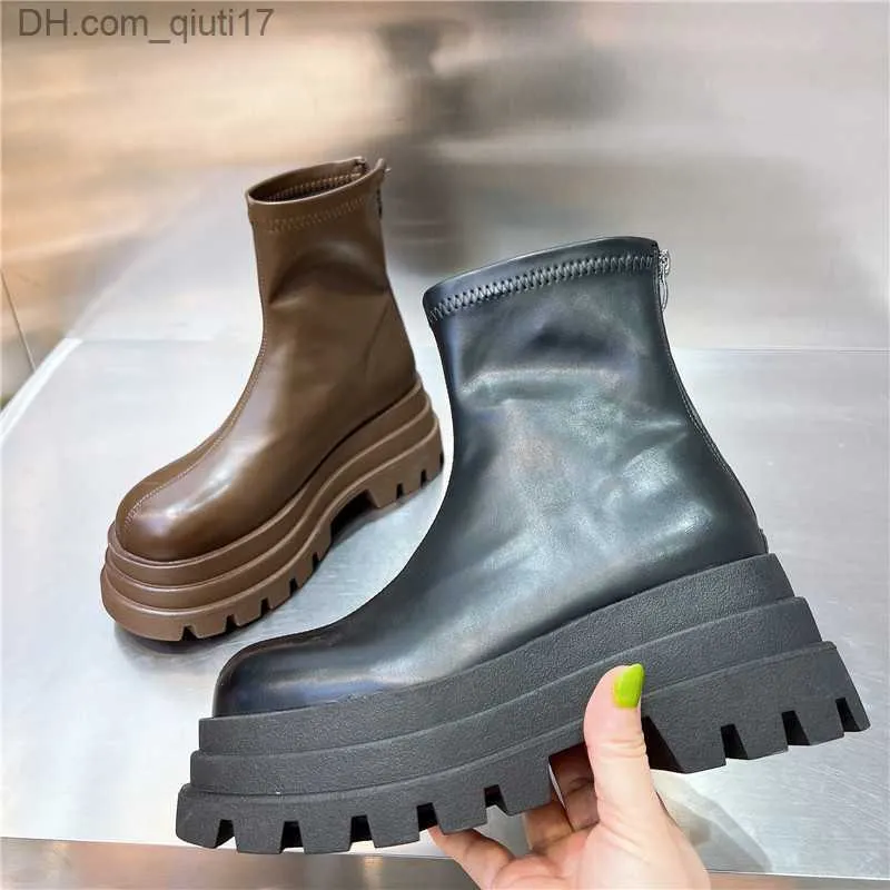 Boots Chelsea Boots for Girls Platform Thick Sole Short Women's Ankle 2023 Black High Heels Lolita Shoes Goth Platform Sneakers Winter Z230809