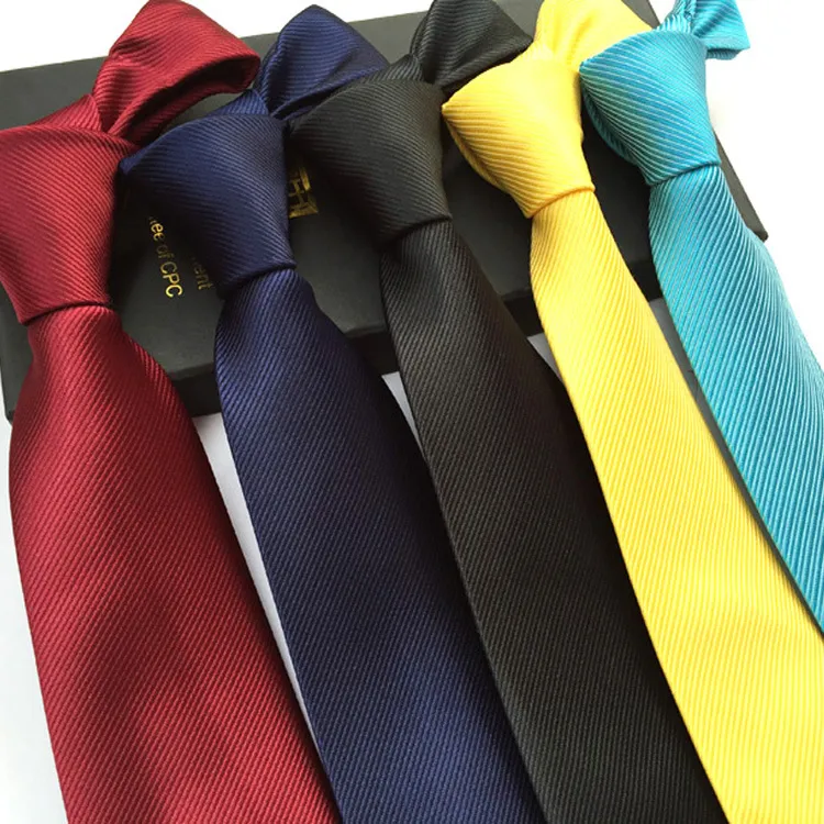 Exsafa Satin Finish Solid Color Tie Man's Polyester Yarn Fashion Career Career Career Career