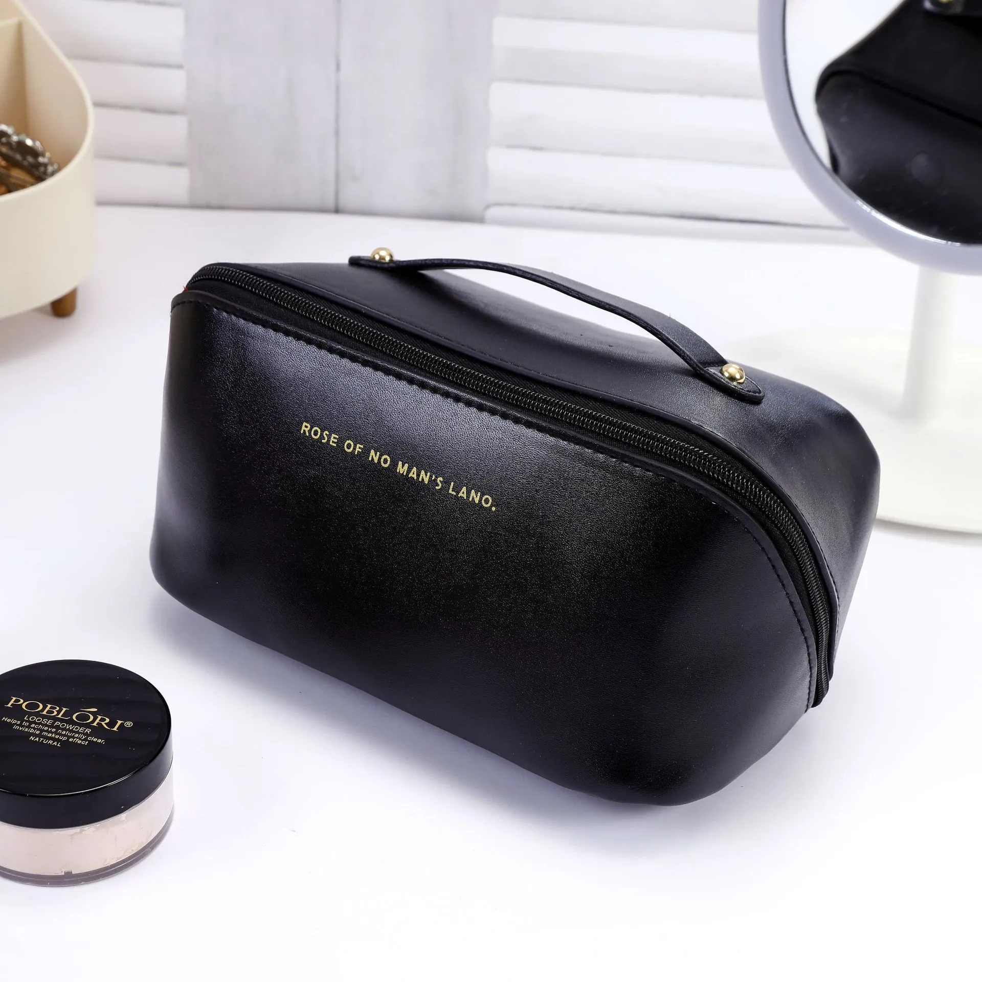 Cosmetic Bag Pu Bag Women's Large Capacity Portable Cosmetic Case Travel Toiletry Bag Cosmetic Storage Bag All-match