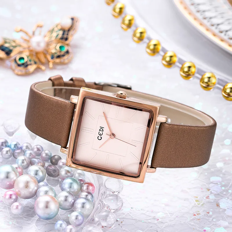 Oglądaj damskie zegarki Business Casual Watching Wysoko wysokiej jakości luksusowy luksusowy kwarcowy wodoodporny kwadratowy talerz 31 mm zegarki s3