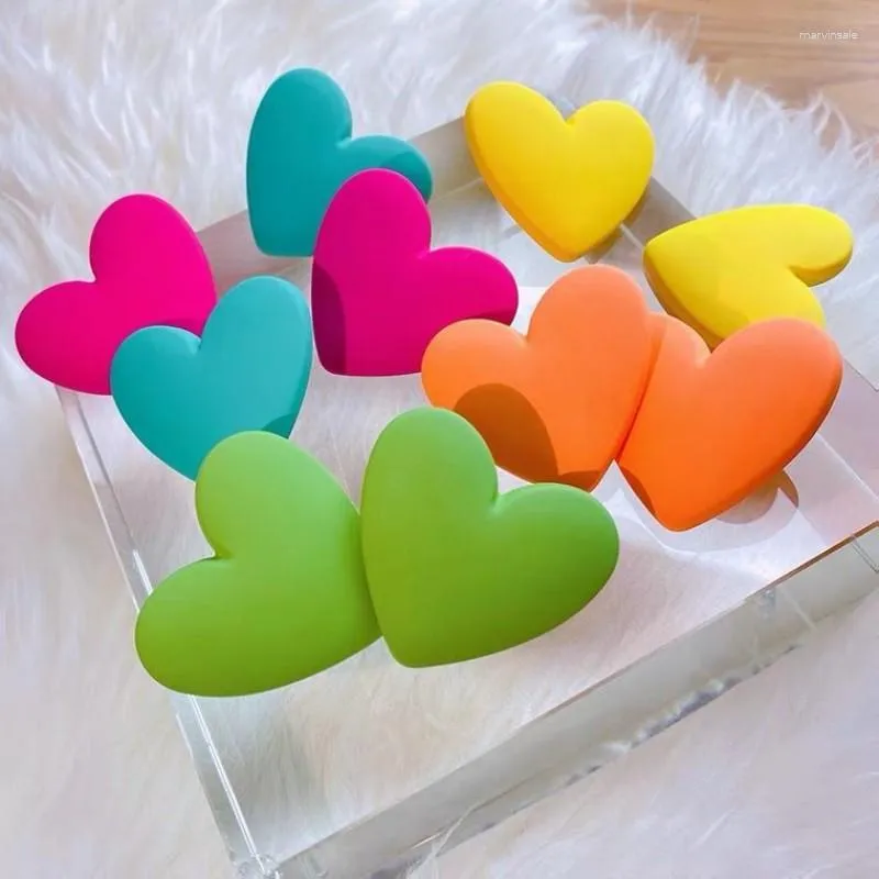 Kolczyki stadnonowe 1PAIR Candy Color Heart for Women Girl