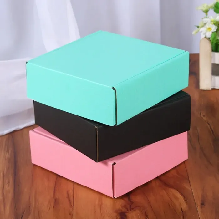 hot sale Corrugated Paper Boxes Colored Gift Packaging Folding Box Square Packing BoxJewelry Packing Cardboard Boxes 15*15*5cm