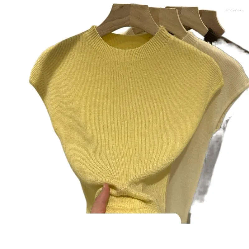 T-shirt da uomo Tinta unita Versatile Soft Pit Strip T-shirt a mezza manica in maglia Camicia skinny da donna