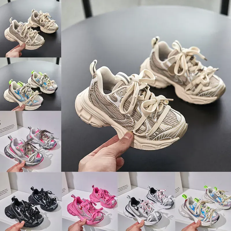 Zapatos de diseñador Niños Casual Boy Girls Moda Zapatillas de deporte juveniles Plataformas de fiesta Papá Niño Corredores de espuma de cuero Zapatos deportivos para niños Tamaño 2