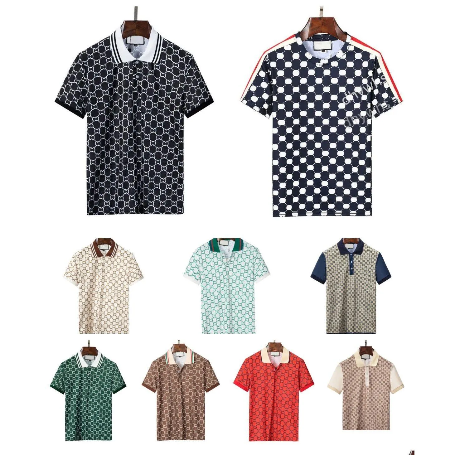 メンズポロス2023デザイナーSメンシャツラグジュアリーシャツファッションTシャツ格子縞のプリントパターン服クラシックビジネスTシャツ因果メンズTサイズdhikx