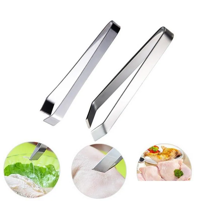 Utensili per carne di pollame Lisca di pesce Pelliccia Ossa Pinze Pinza Cibo Animale Piuma Piumatura Gadget Strumento Forniture da cucina in acciaio inossidabile Drop D Dhg94