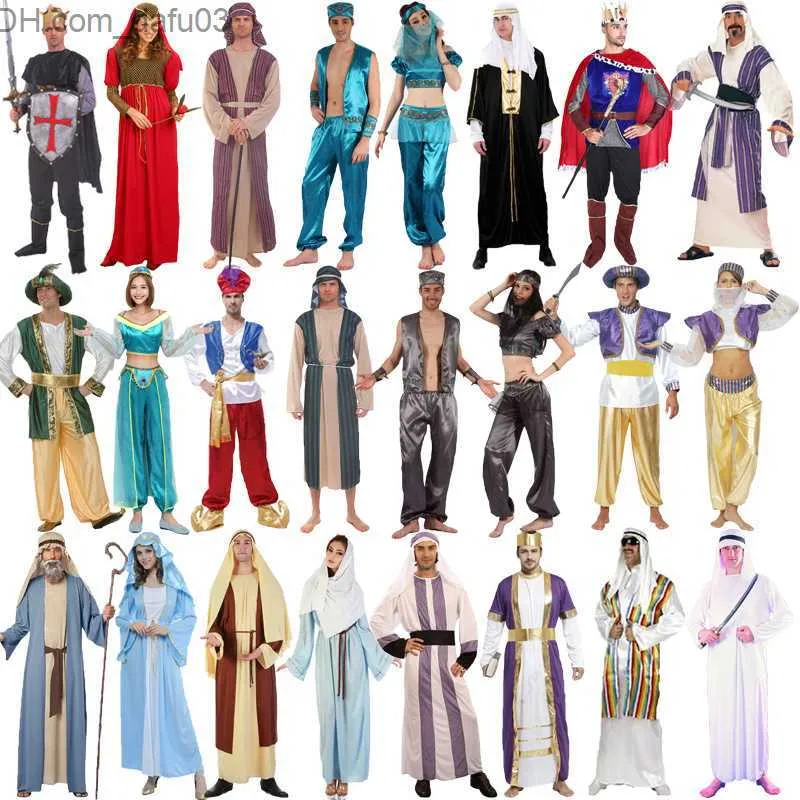 Thème Costume Halloween Adulte Jeu de Rôle Arabe Venant Aladdin Inde Moyen-Orient Dubaï Chien de Troupeau Hommes et Femmes Venant Z230805