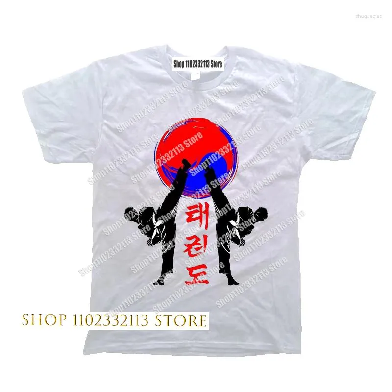 Herr t-skjortor 2023 kort ärm tee topp taekwondo yinyang korea kampsport t-shirt för män tees streetwear boxing shirt skjorta