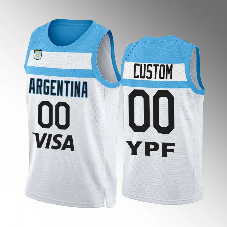 Maillots de basket-ball Argentine 2023 7 Facundo Campazzo 14 Gabriel DECK 12 Marcos DELIA 2 Maximo Fjellerup 8 Laprovittola 9 Nicolas Brussino 1