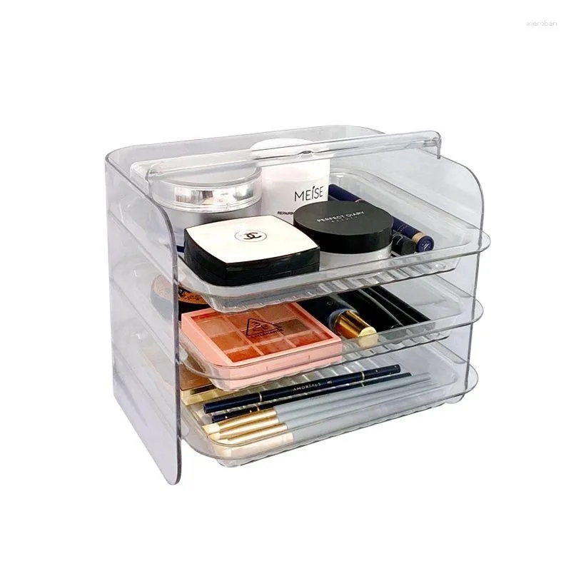 収納ボックス化粧品の学生は、皿用のケースデスクトップアクリルダストジュエリーボックス透明な棚を受け取ります