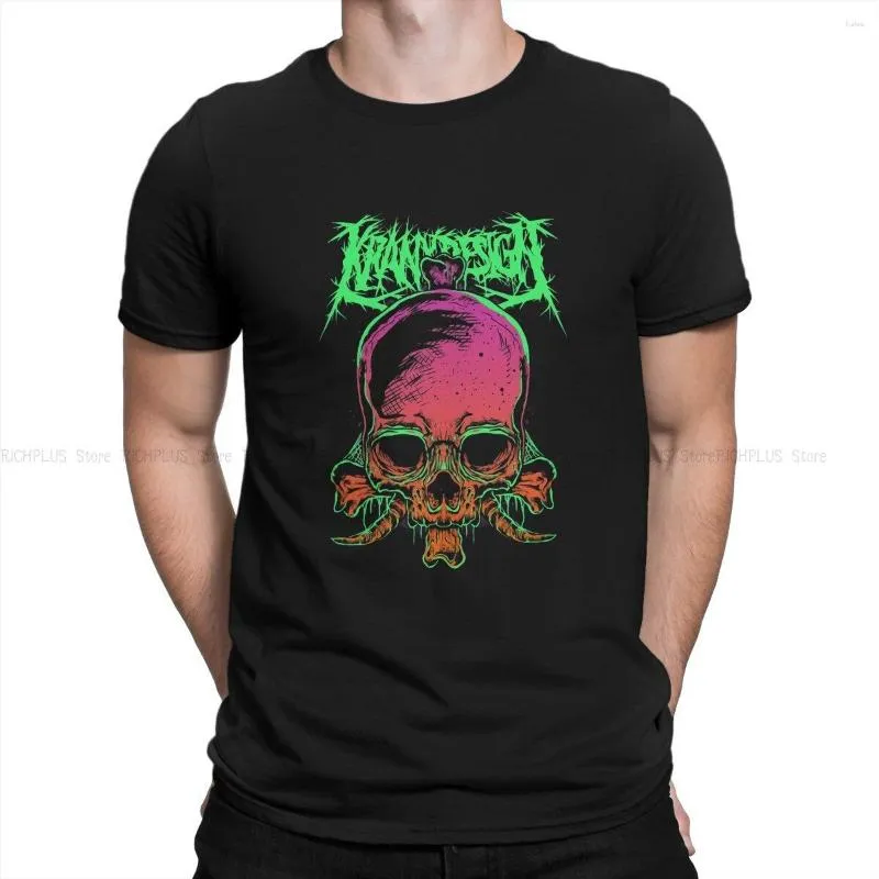 Herr t -skjortor tung black metal est tshirt för män rithual skalle rund hals polyester skjorta personliga presentkläder streetwear